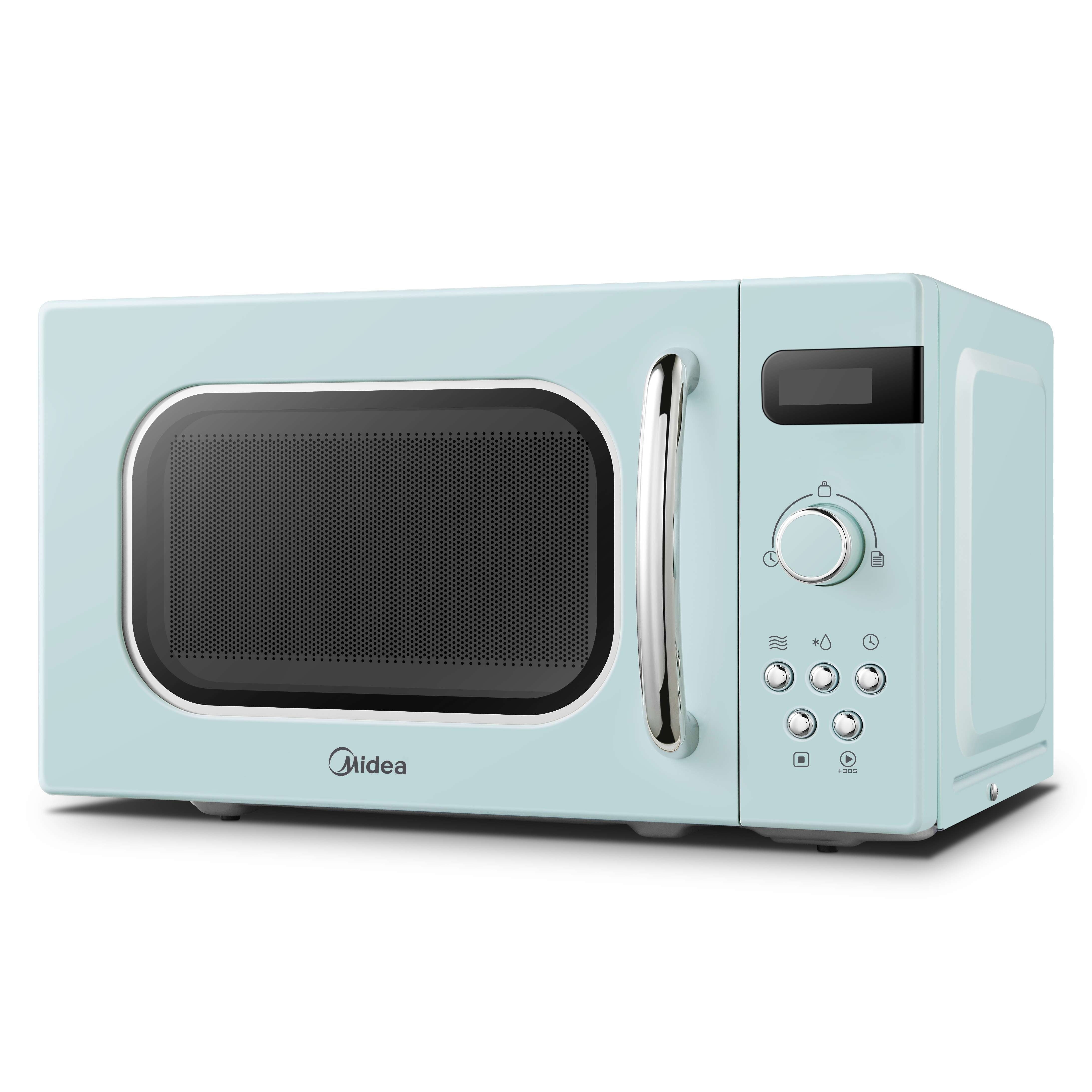 AM820C2RA 21L Solo Retro Microwave Oven - Vintage Style Countertop Microwave with 700W Power, 5 Power Levels & Auto Menu - Perfect for Small Kitchens, Dorms & Office Break Rooms