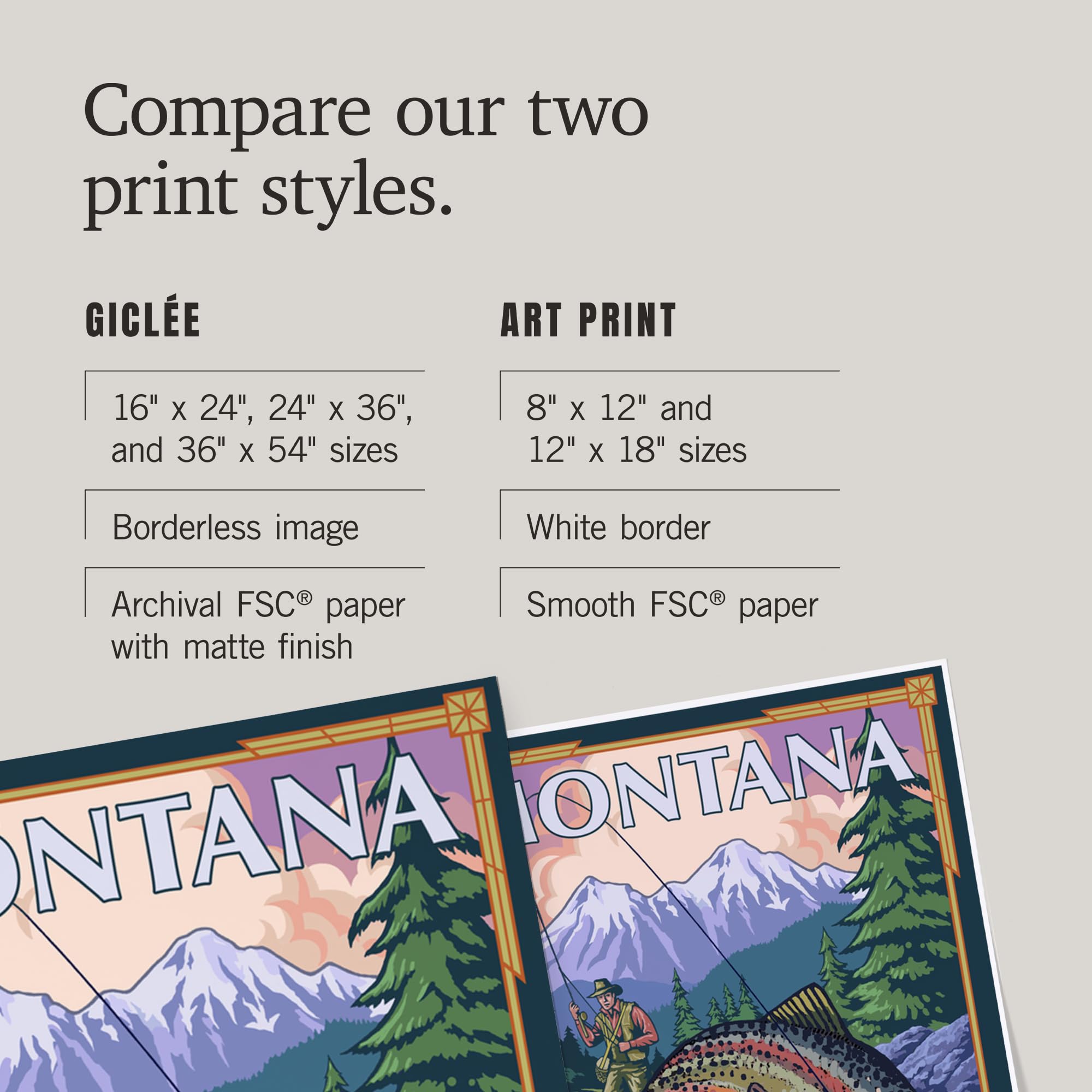 Lantern Press 36x54 Inch Giclee Art Print - Helena Montana Landscape Wall Art with Fisherman Scene - Perfect for Living Room, Bedroom & Office Decor