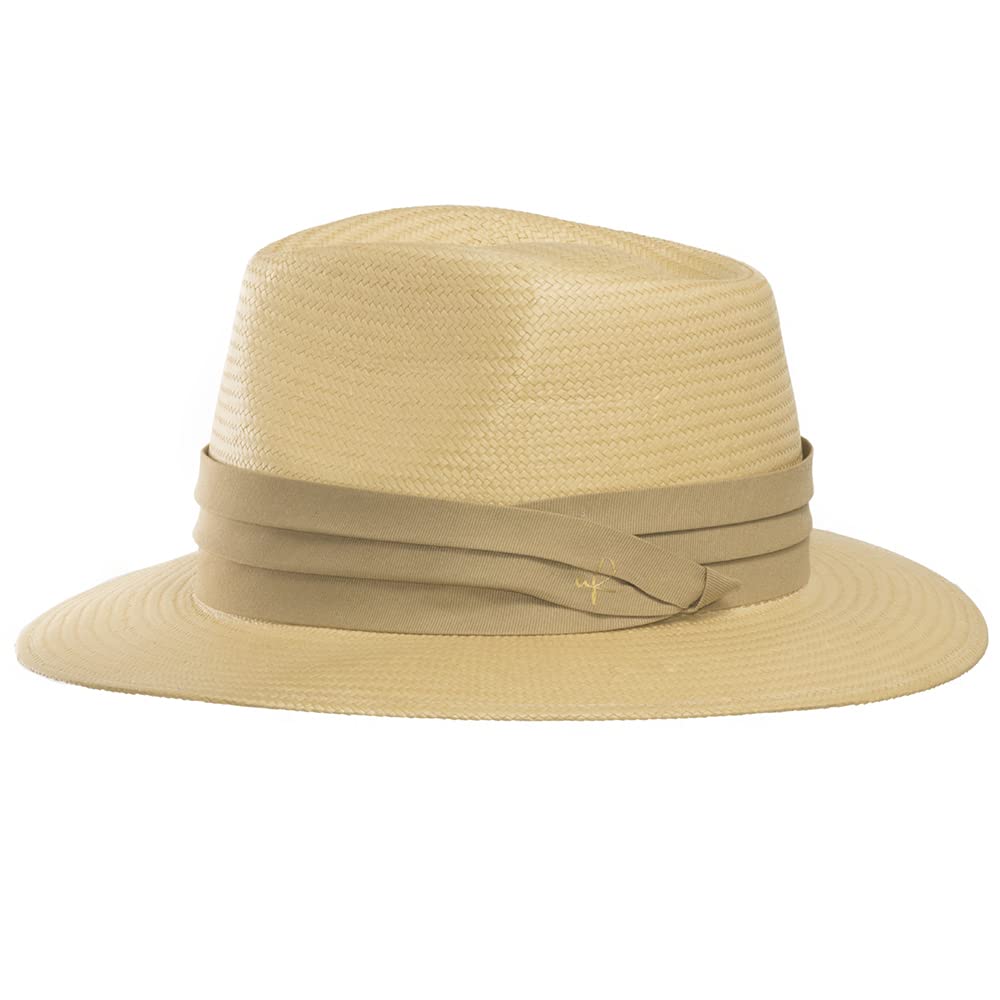 Monte Cristo Classic Fedora Straw Panama Hat - Wide Brim Sun Hat for Men & Women - UPF 50+ Lightweight Beach Hat for Summer, Vacations & Outdoor Activities