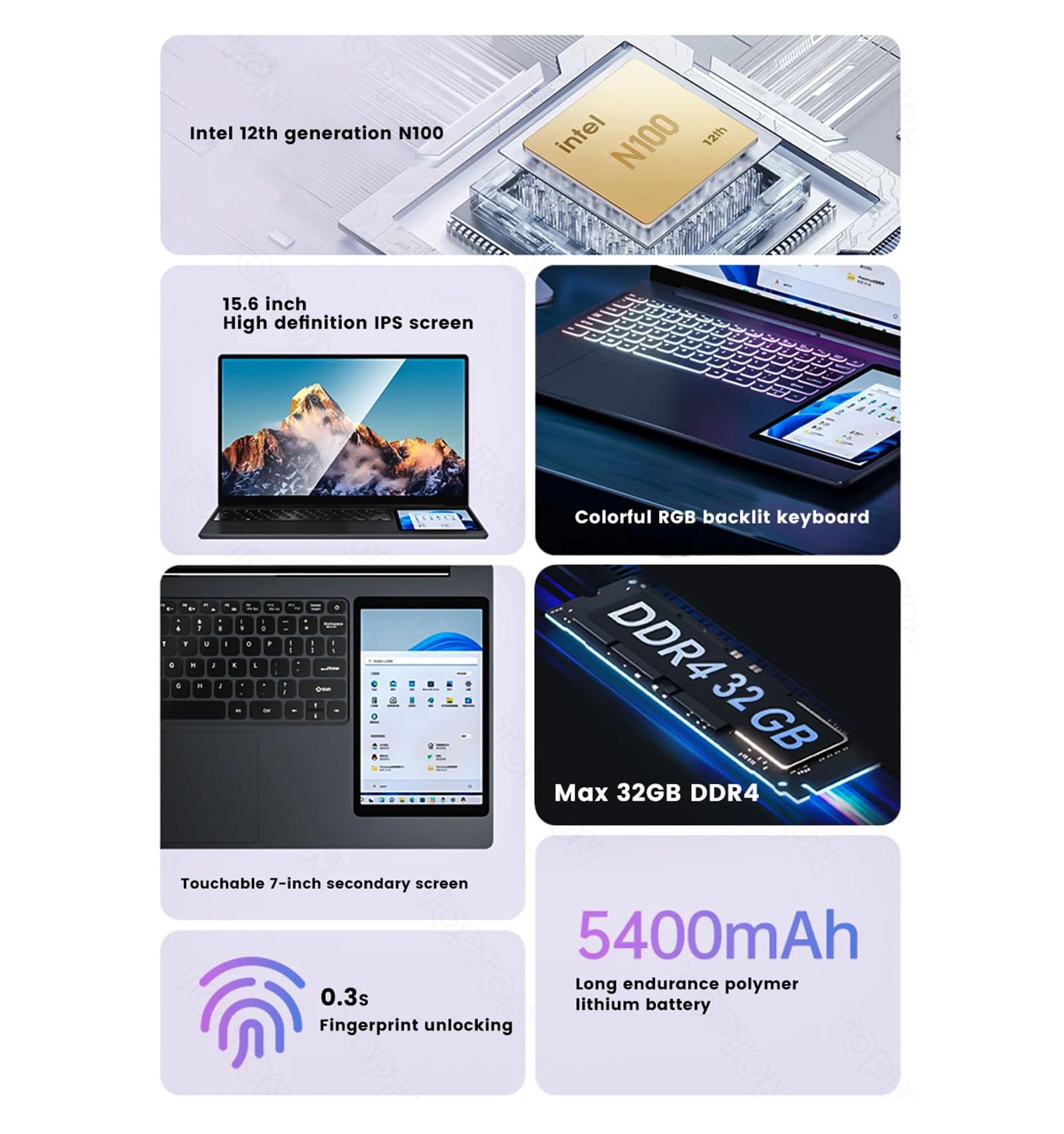Tuofudun L10 Dual Screen Laptop - 15.6
