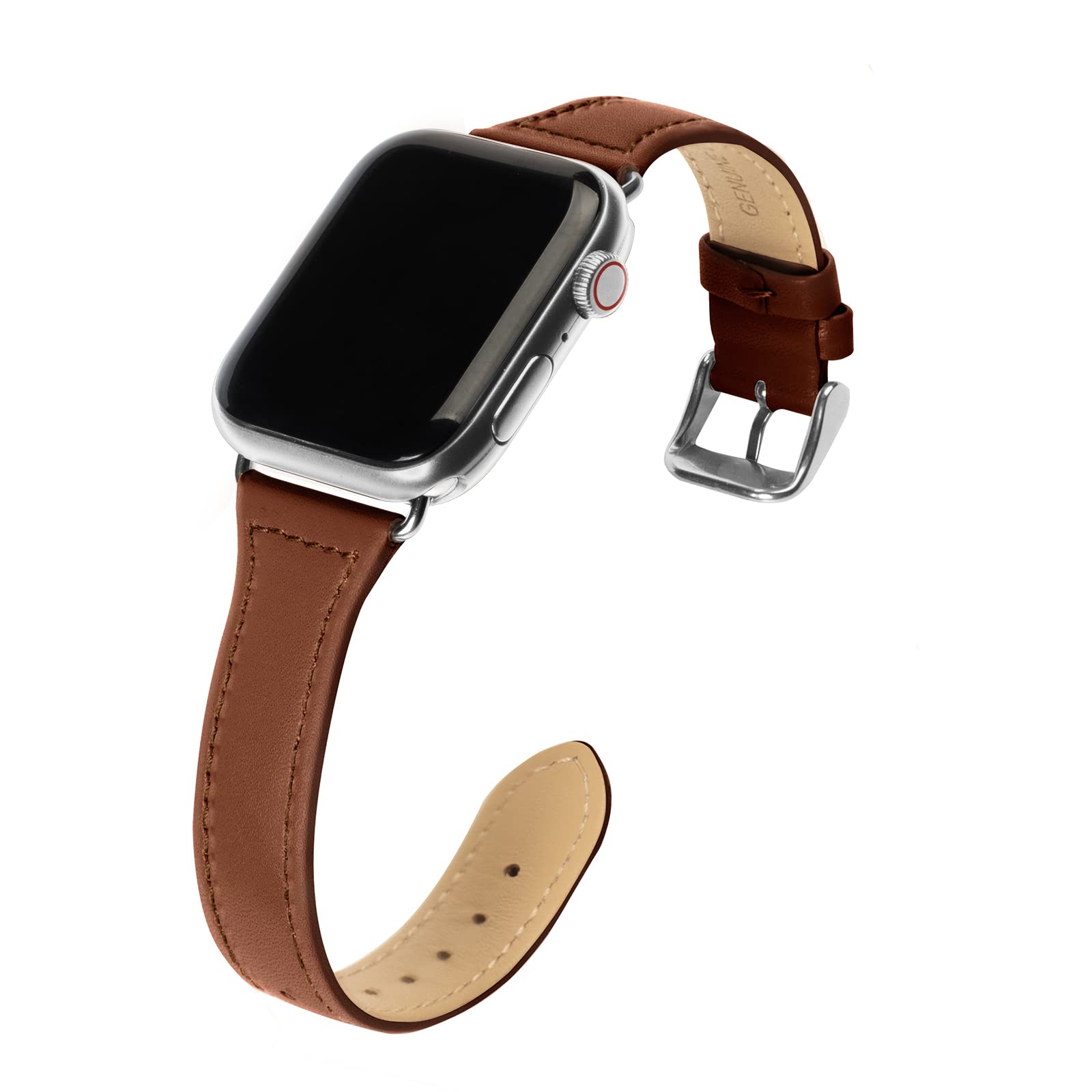 Premium Leather Apple Watch Band Compatible with Series 7/6/5/4/3/2/1/SE - 38mm 40mm 41mm 42mm 44mm 45mm Sizes - Stylish & Comfortable Strap for Women - Perfect for Workouts, Office Wear & Everyday Fashion Accessory