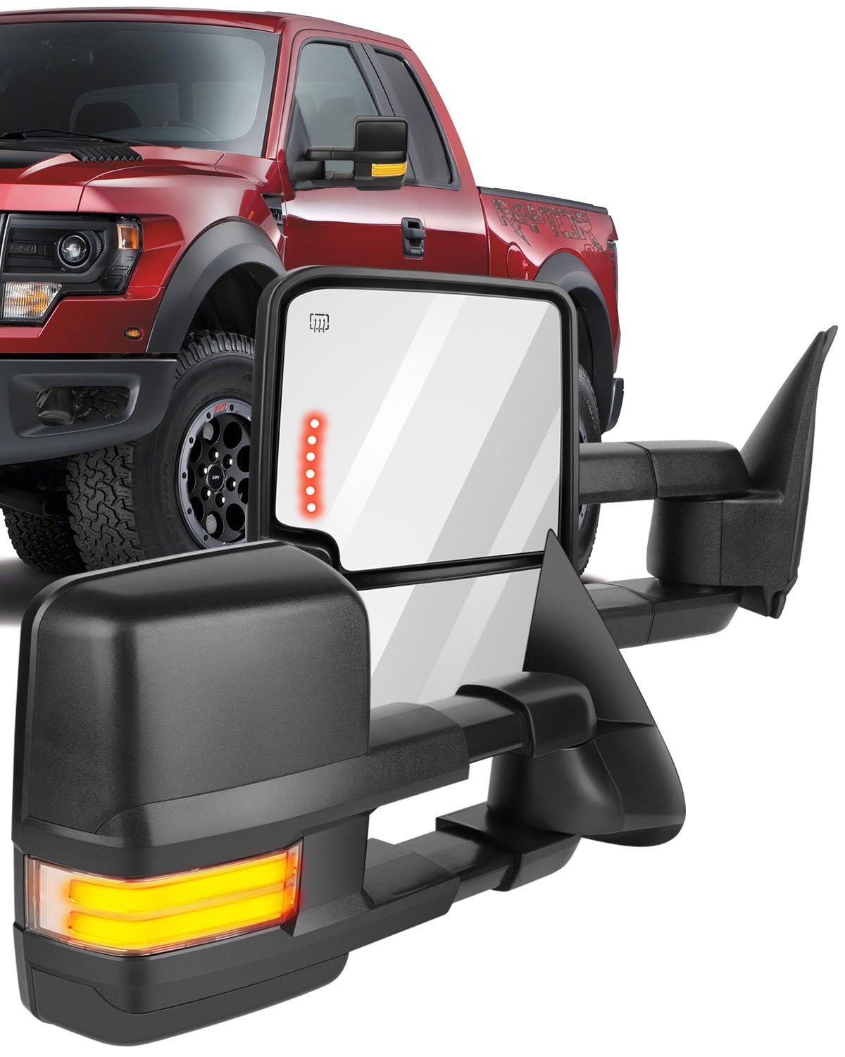 ECCPP Power Heated Towing Mirrors for 2003-2006 Chevy Silverado & GMC Sierra - Dynamic Running Lights, Arrow Turn Signals, Reverse Lights - Perfect for Towing, Camping & Off-Road Adventures