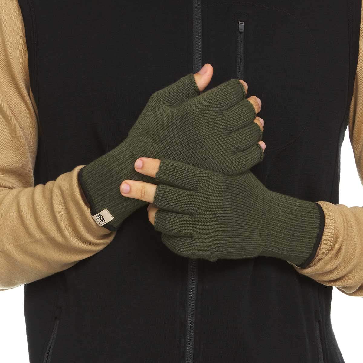 Minus33 Merino Wool Fingerless Gloves - Warm Knitted Half Finger Gloves for Hunting, Hiking & Outdoor Activities - Thermal Winter Gloves for Men & Women
