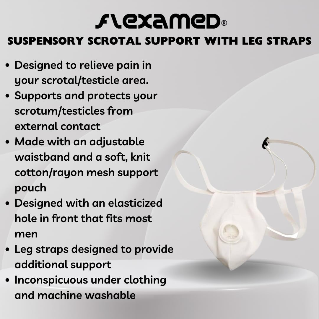 Adjustable Scrotal Support with Comfortable Leg Straps - Small Size for Men - Ideal for Post-Surgery Recovery, Sports & Daily Comfort