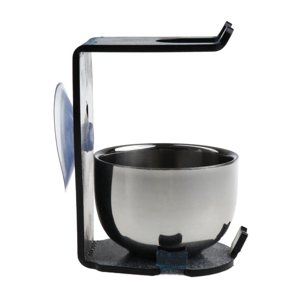 barenx Acrylic Stand Stainless Steel Shaving Soap Bowl - Premium Shaving Accessory for Men's Grooming Kit - Perfect for Wet Shaving, Beard Care & Travel
