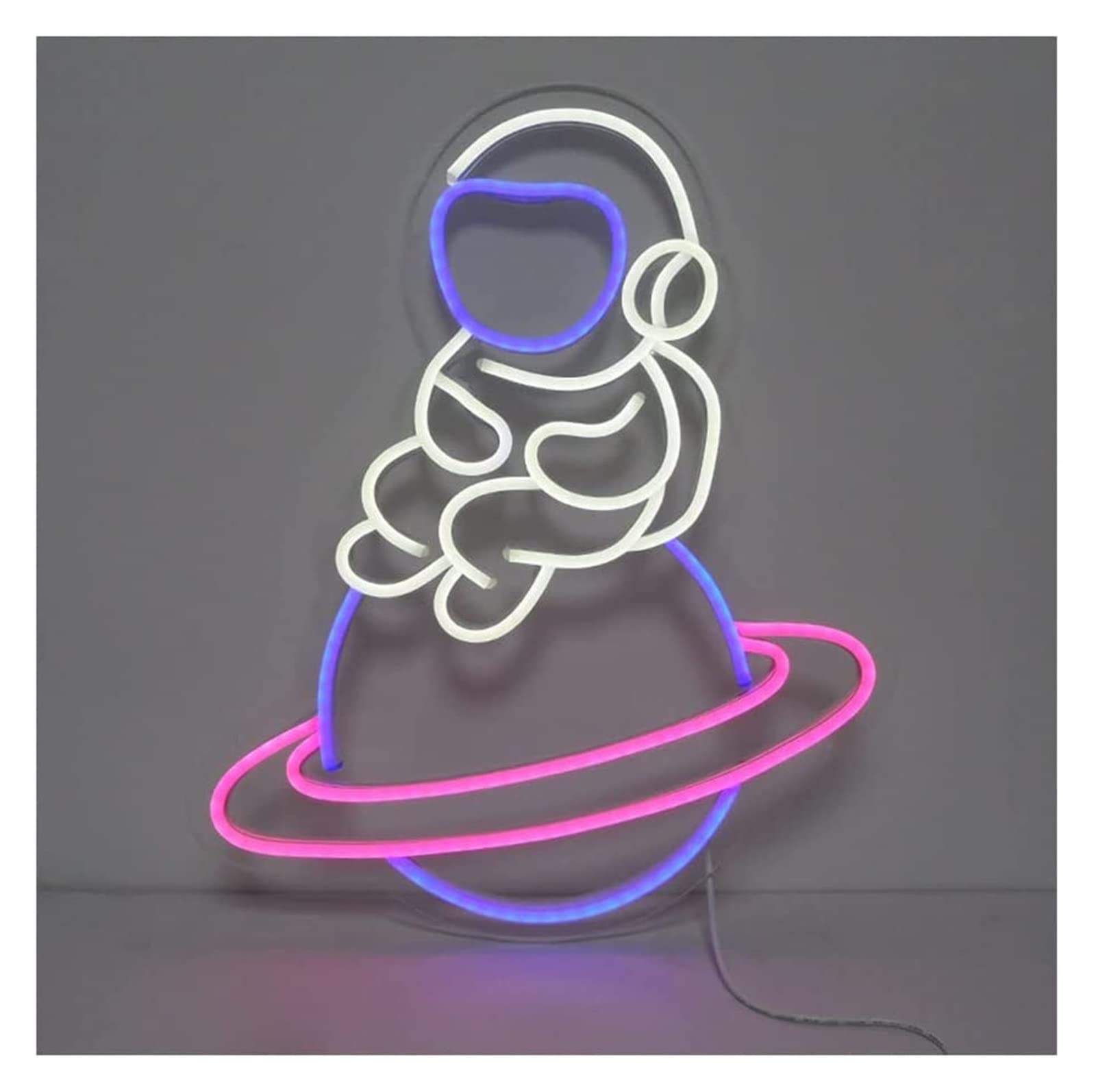KITZIT Spaceman Neon Sign for Bedroom - 5V USB LED Light with Acrylic & Silicone Strip - Cool Home Decor for Teens Room, Game Room & Party Lighting - Perfect for Birthday Decorations, Dorm Room & Nightclub Atmosphere