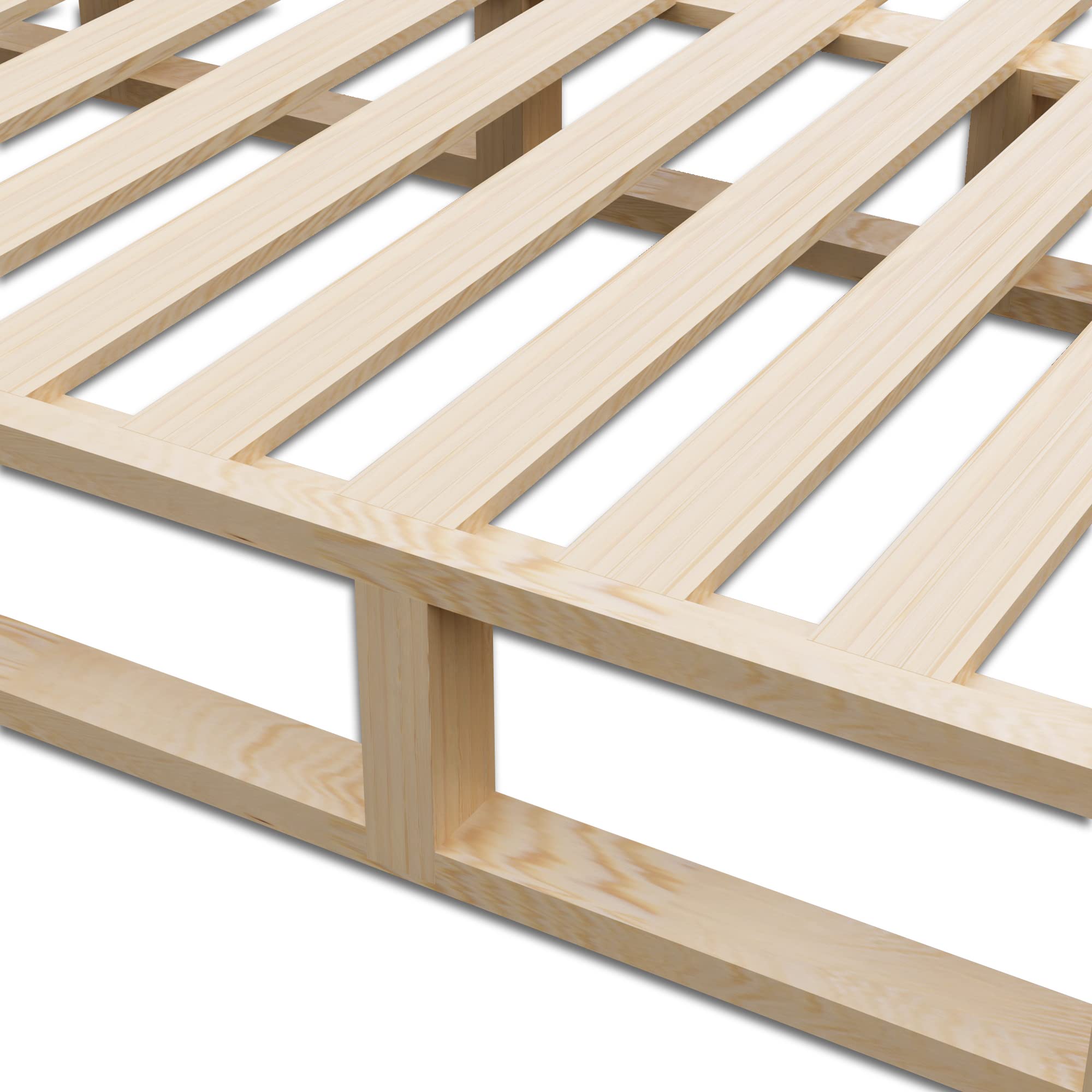 Premium 4.5-Inch Box Spring Coil for King Size Mattress - Durable Natural Wood Foundation with Easy Assembly (White/Grey) - Perfect Bed Support for Home, Guest Room & Dormitory