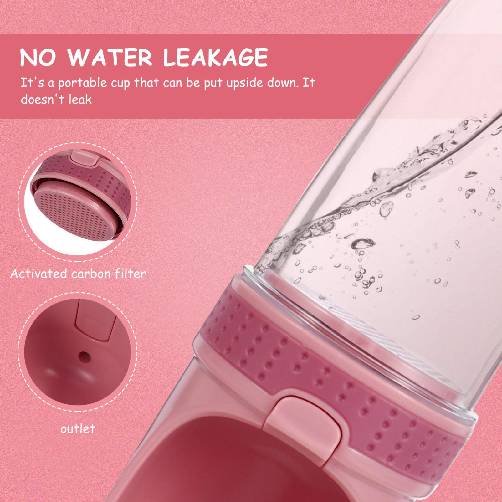 POPETPOP Portable Dog Water Bottle with Feeder - Leak-Proof Pet Drinking Dispenser for Dogs On-The-Go | Perfect for Hiking, Travel & Outdoor Adventures