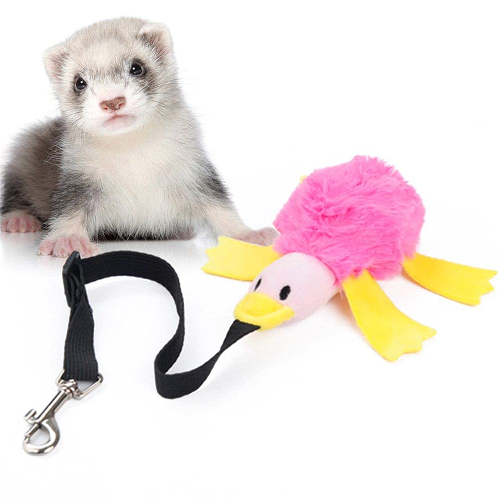 Durable Elastic Rope Dog Chew Toy - Bungee Plush Duck for Teeth Cleaning | Ferret & Small Pet Safe | Interactive Play & Dental Health