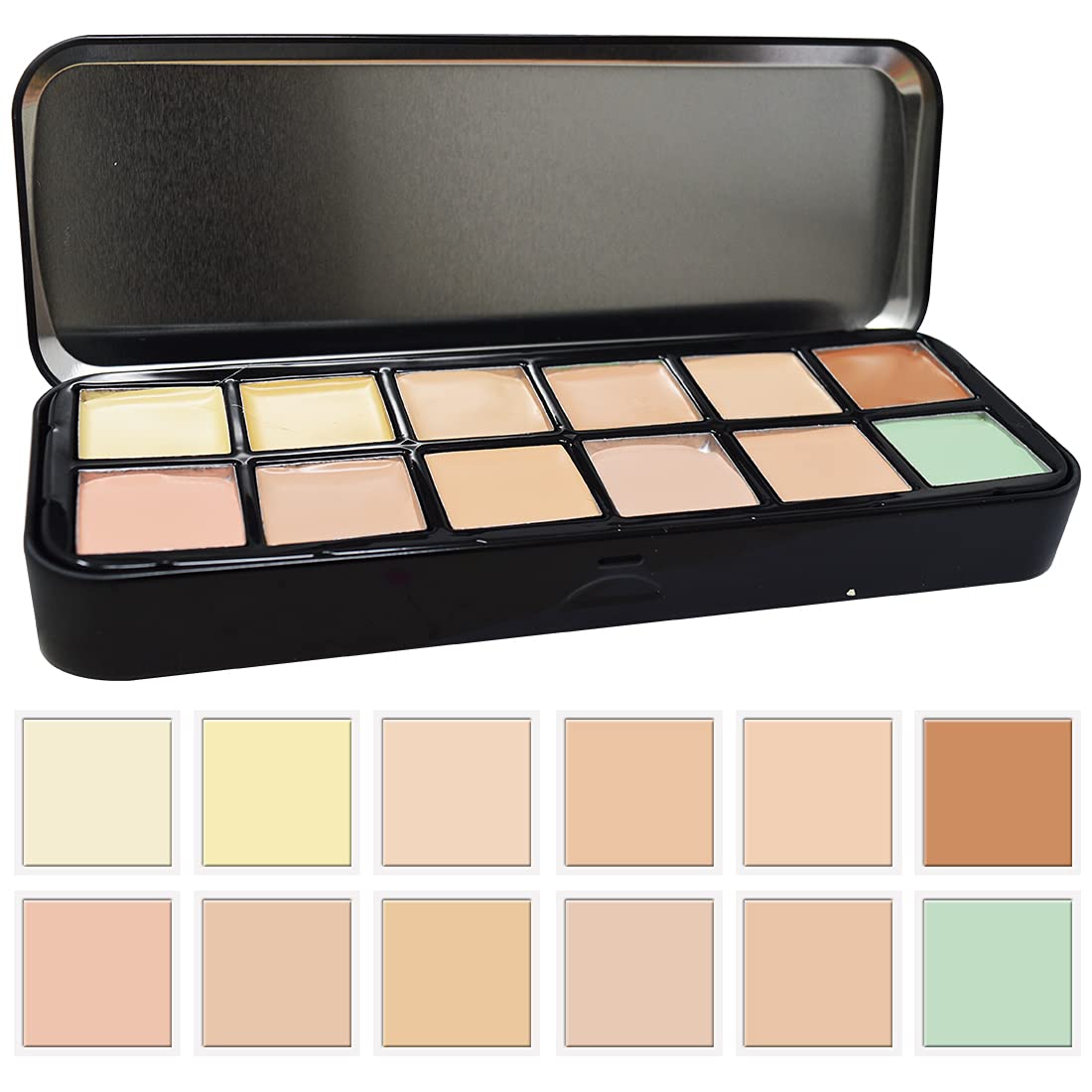 Kiss Beauty 12 Color Contour & Highlight Palette - Shade B (KB-23004) with 3D Skin Brightening Cream | Professional Makeup Kit for Face Contouring, Highlighting & Skin Tone Correction | Perfect for Daily Makeup, Photo Shoots & Special Occasions