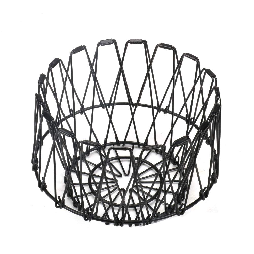 Flexible Black Wire Basket for Fruits, Bread & Decorative Storage - Multi-Purpose Kitchen & Home Organization Solution for Countertop, Pantry, and Tabletop Display