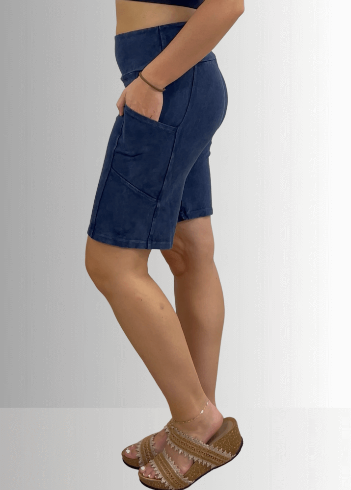 Perfect Fit Hybrid Cotton Shorts Dark Denim - Comfortable Stretch Casual Shorts for Men | Ideal for Summer, Gym, and Outdoor Activities
