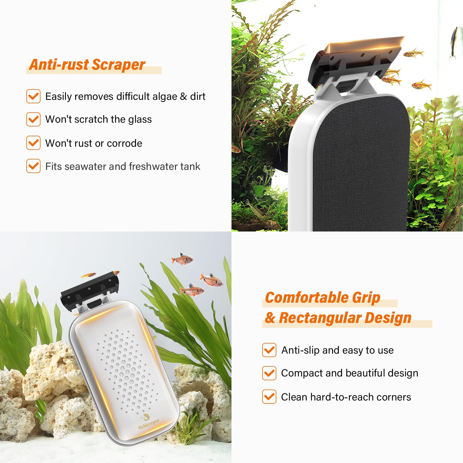 Magnetic Aquarium Cleaner for 1/2