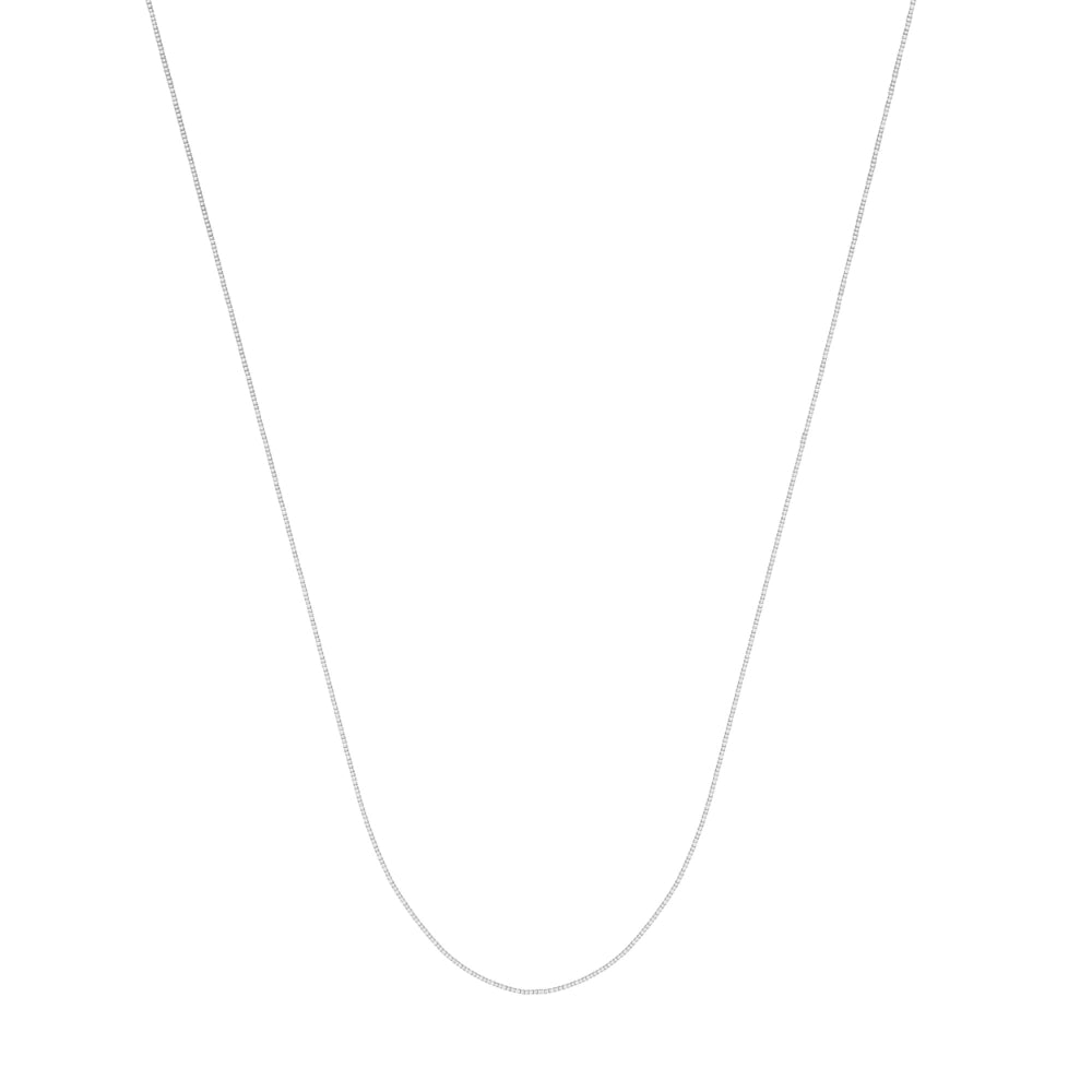 14K White Gold Box Chain Necklace - 20 Inch Dainty & Elegant Jewelry for Women - Perfect for Everyday Wear, Gifts & Special Occasions