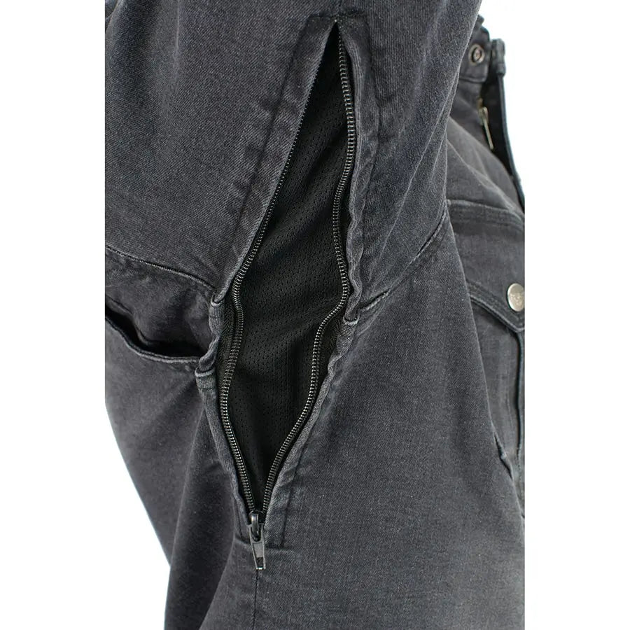 Milwaukee Leather Men's Faded Denim Armored Shirt Jacket - Motorcycle Riding Gear for Bikers & Outdoor Protection