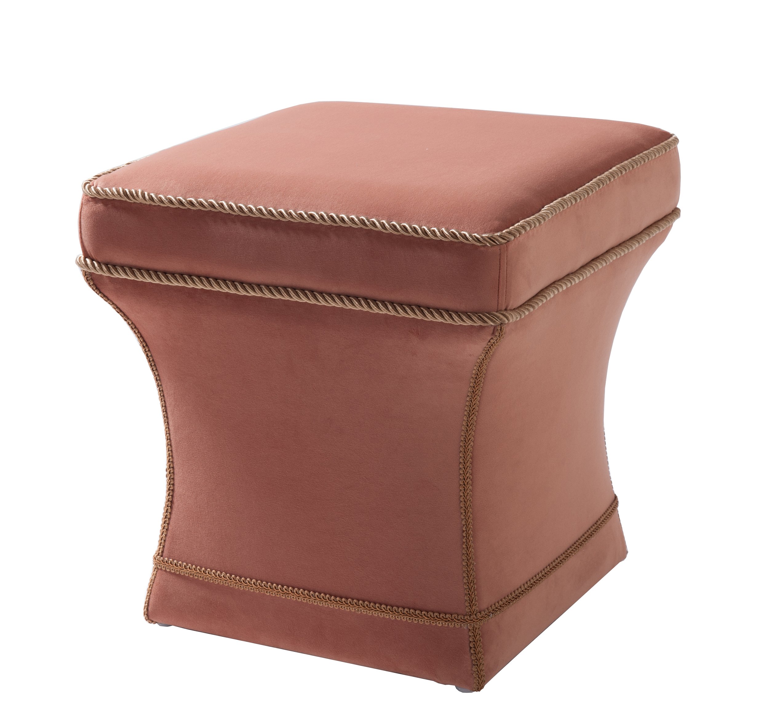 Jennifer Taylor Home Savannah Ottoman - Orange Accent Footstool for Living Room, Bedroom, or Office | Stylish Home Decor with Comfortable Cushioning