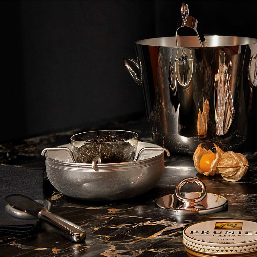 Christofle Vertigo Caviar Set - Silver Plated Caviar Spoon & Server - Elegant Tableware for Fine Dining & Gourmet Entertaining