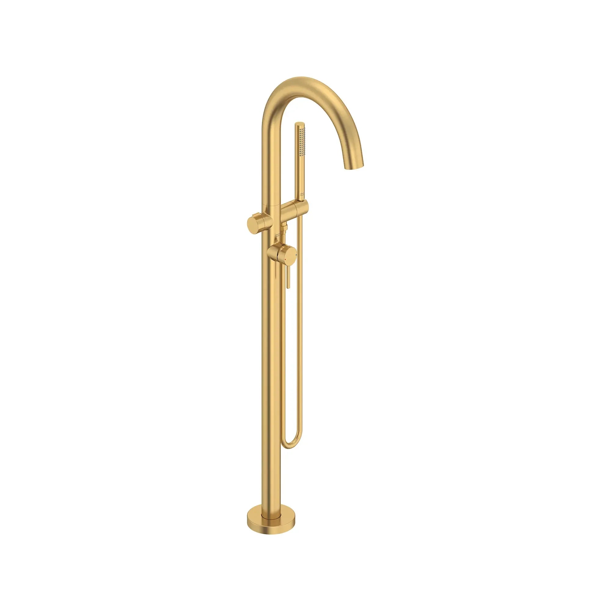 Modern Round Freestanding Bathtub Filler with Lever Handle Faucet - Compatible with Flash® Rough In Valve - Perfect for Spa-Like Bathroom Retreats and Luxury Home Renovations