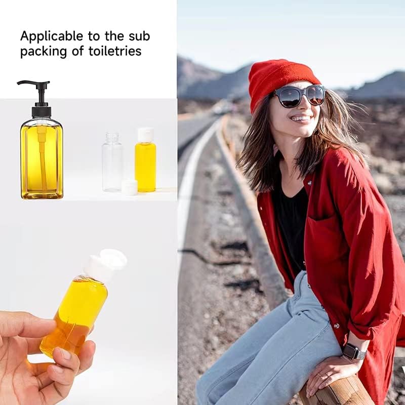 100 Pack 1.7oz/50ml Clear Travel Size Plastic Bottles with Flip Top Cap - Refillable Squeezable Containers for Hand Sanitizer, Lotion, Shampoo, Cosmetics - Perfect for Travel, Baby Care, Wedding Favors, Party Supplies & Gift Packaging (200PC)
