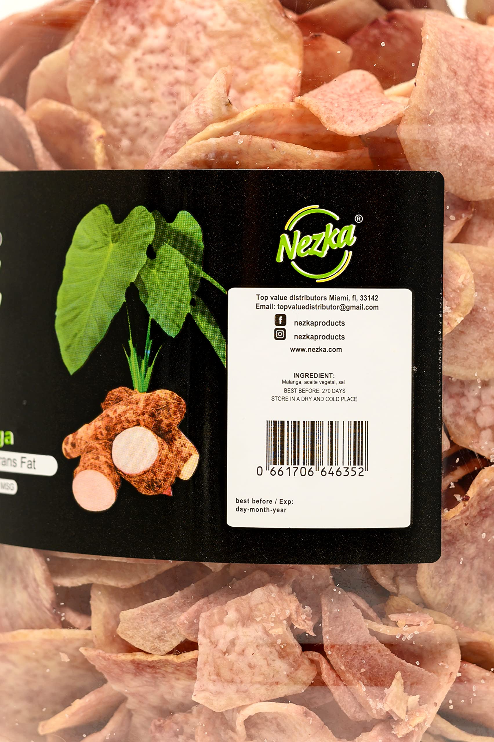 Nezka Purple Taro Chips - Crunchy Cuban Snack, Gluten-Free Vegan Chips, 16oz Bag - Perfect for Parties, Movie Nights & Healthy Snacking