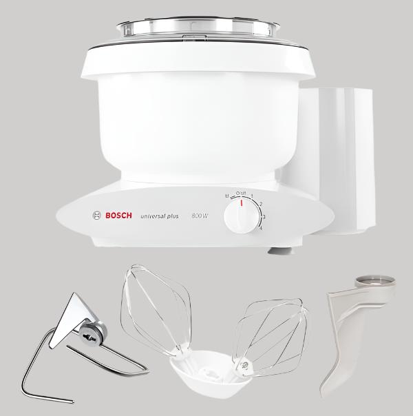 Bosch Universal Mixer - White Stand Mixer for Baking, Dough Kneading & Cake Mixing - Perfect for Homemade Bread, Cookies & Pastries - Kitchen Appliance for Home Bakers & Cooking Enthusiasts