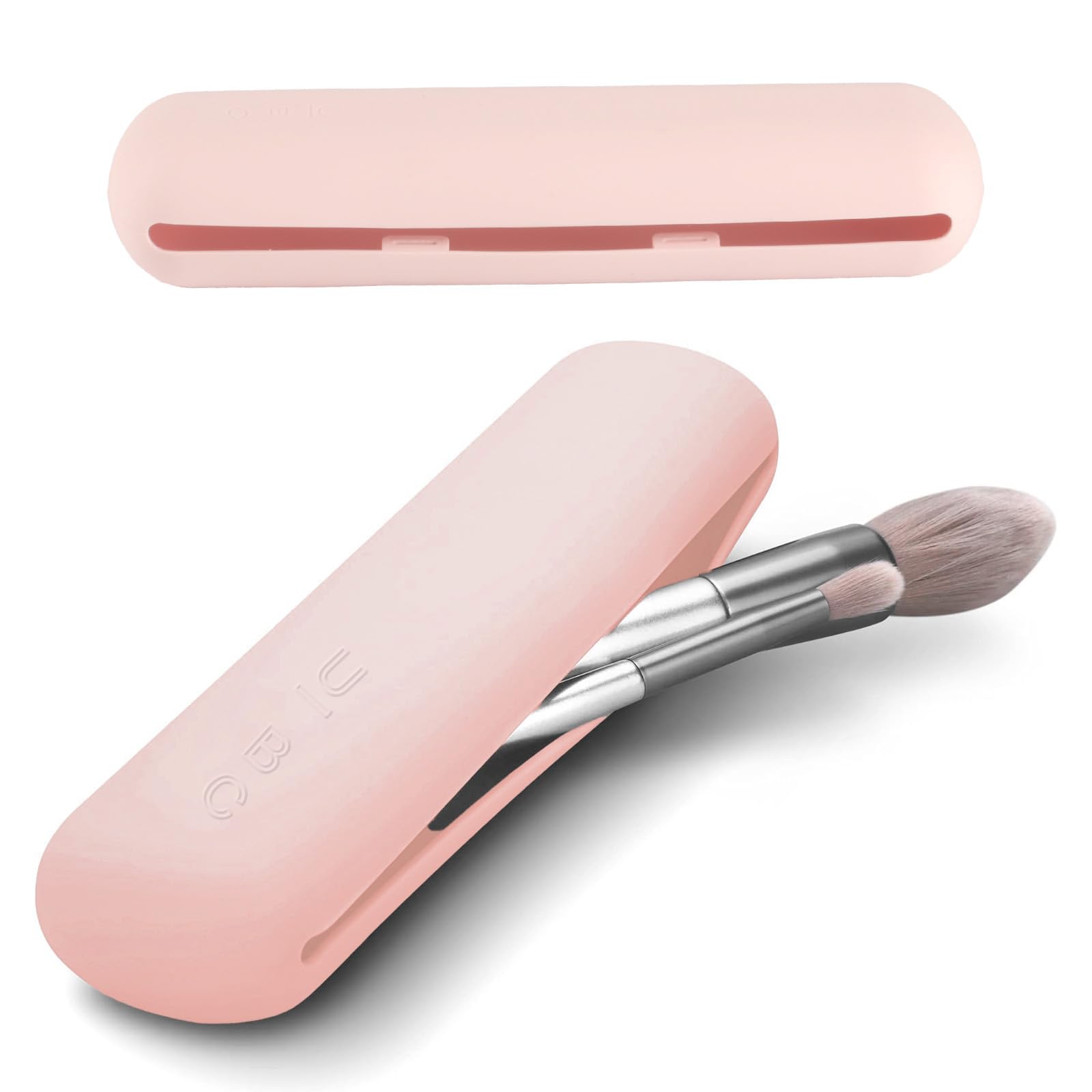 2 Pcs Silicone Travel Makeup Brush Holder Bag - Large Magnetic Cosmetic Organizer Case for Makeup Brushes & Face Tools, Soft Portable Makeup Brush Storage for Travel, Home & Salon Use