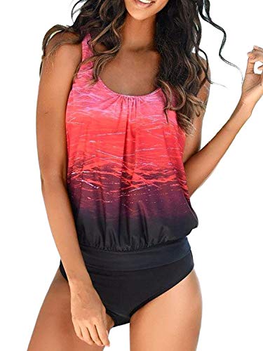 BIKINX Plus Size Tankini Swimsuits for Women - Tummy Control Two Piece Bathing Suits | Beach Vacation, Pool Party & Summer Swimwear
