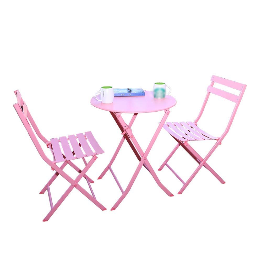 MZXUN 4-Piece Folding Dining Table and Chair Set, Iron Patio Furniture for Outdoor, Balcony, Courtyard, Garden - Perfect for BBQs, Picnics, and Relaxing in Your Backyard