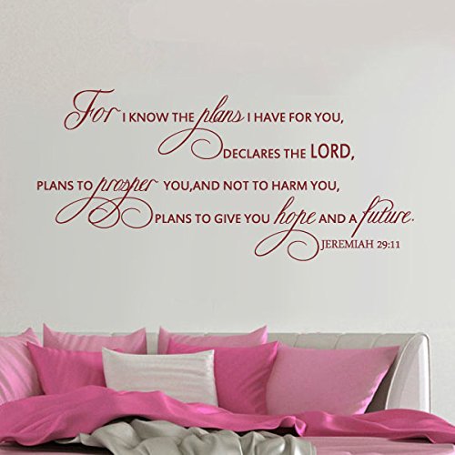 Inspirational Christian Vinyl Wall Sticker - Bible Quote Home Decor for Faithful Living