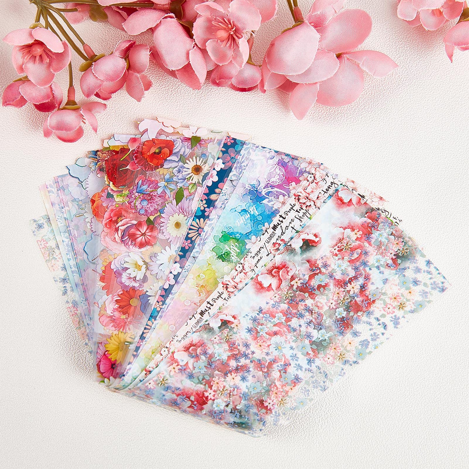 20PCS Spring Summer Floral Nail Foil Transfer Stickers - DIY Nail Art Decals with Scissors for Women & Girls | Flower Design Manicure Wraps for Home Salon, Parties & Special Occasions