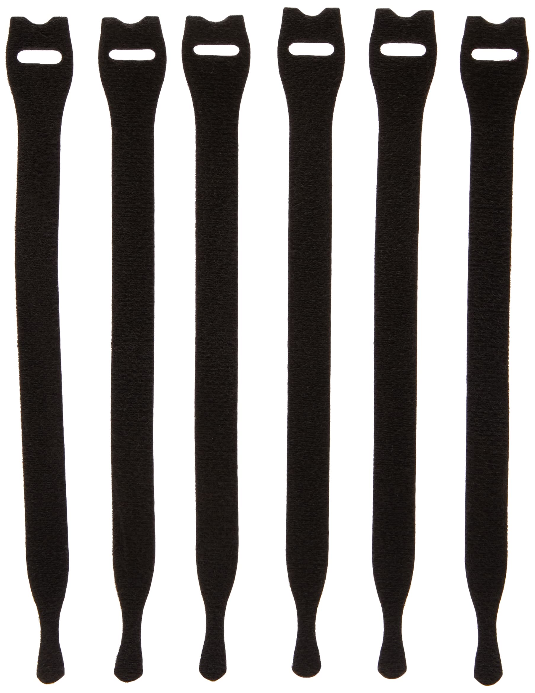 Velcro Brand VEL60388 Black Adjustable Hook and Loop Ties (6-Pack) - 12mm x 20cm for Cable Management, DIY Projects & Home Organization