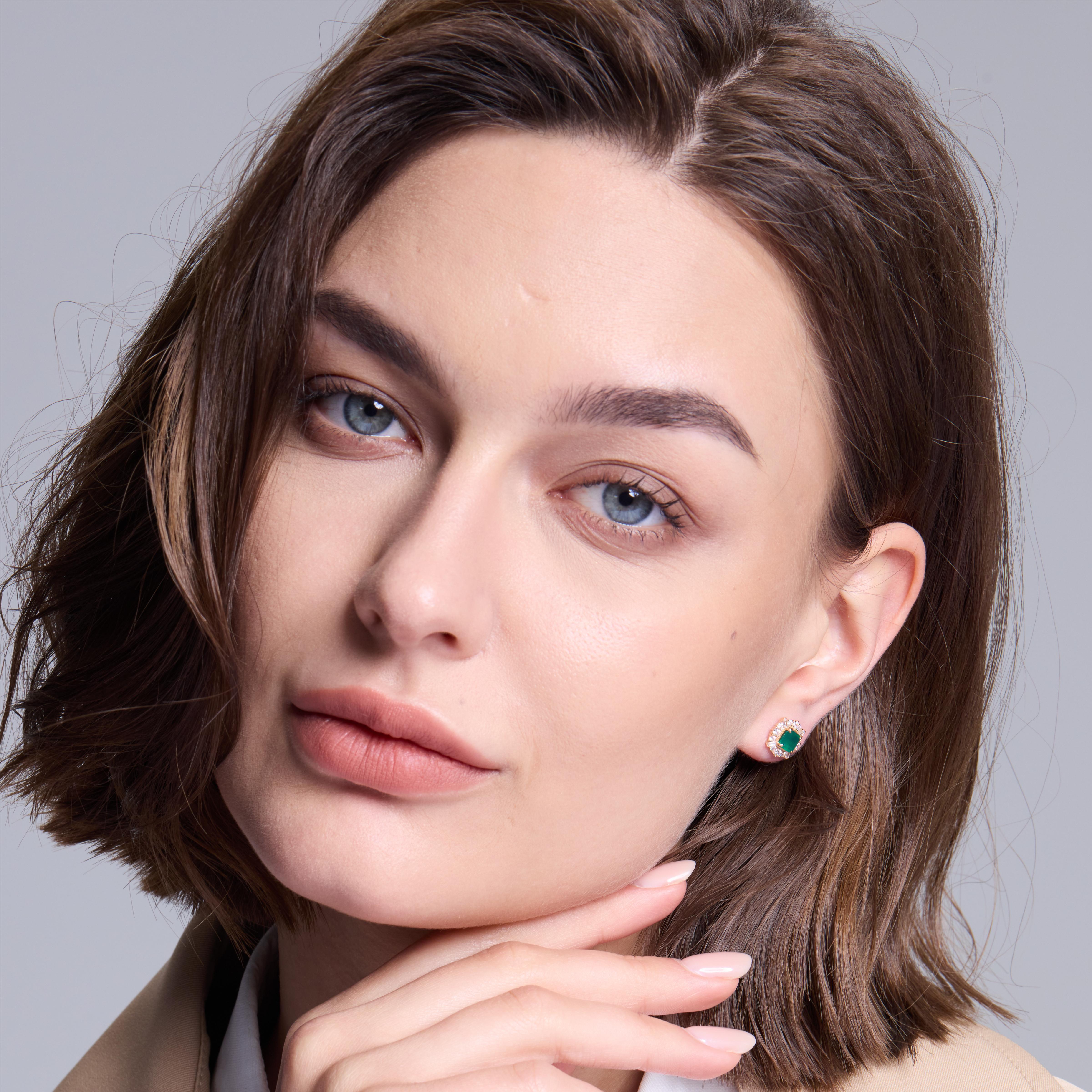 Elegant Green Agate Stud Earrings for Women - Natural Stone Jewelry Gift for Her - Perfect for Everyday Wear, Office & Special Occasions