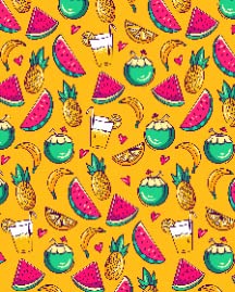 Watermelon Pineapple Banana Coconut Summer Fruit
