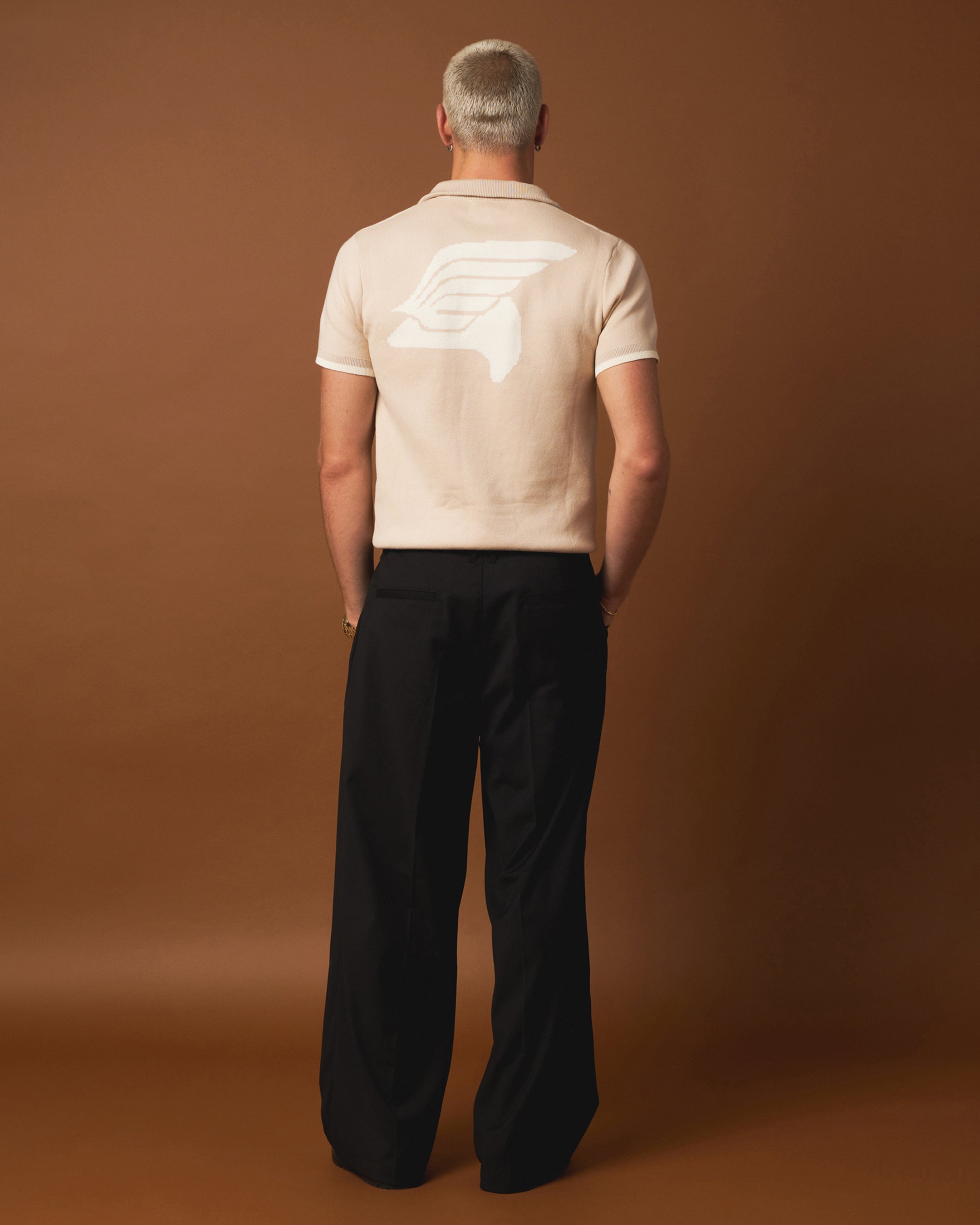 404 Knit Cycling Polo Shirt for Men - Breathable Performance Golf Tennis Shirt in Tan - Perfect for Biking, Golfing & Outdoor Sports