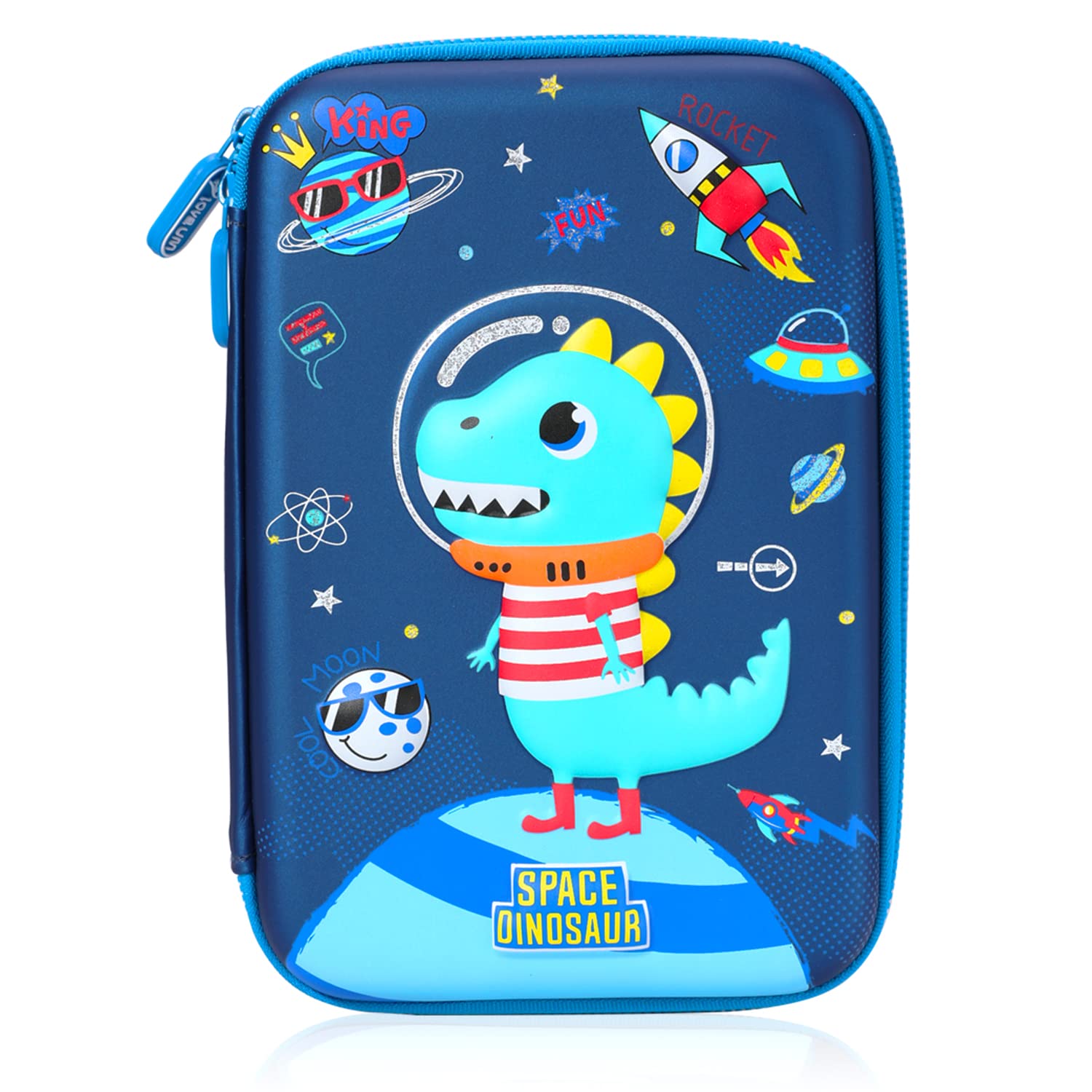 Dinosaur Pencil Case for Boys & Girls - 3D Cute EVA Dinosaur Pen Pouch, Large Capacity Multi-Compartment School Stationery Box with Shockproof Design for Kids, Teens & Students - Perfect for School, Office & Travel Organization