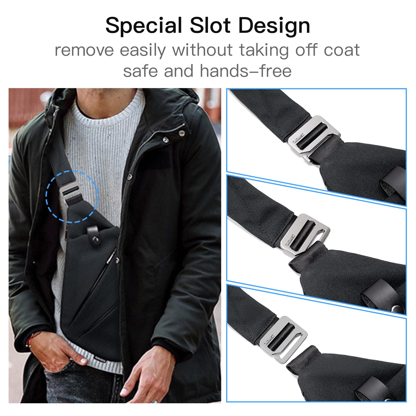 WEIATAS Unisex Sling Bag - Lightweight Chest Shoulder Backpack for Men & Women - Perfect for Travel, Hiking, Cycling & Outdoor Adventures
