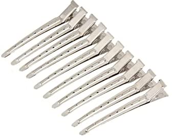 KAVIN 12-Piece Hair Sectioning Clips for Salon & Home Use - Silver Hair Dressing Clips for Women & Girls - Perfect for Hair Cutting, Styling, and Coloring