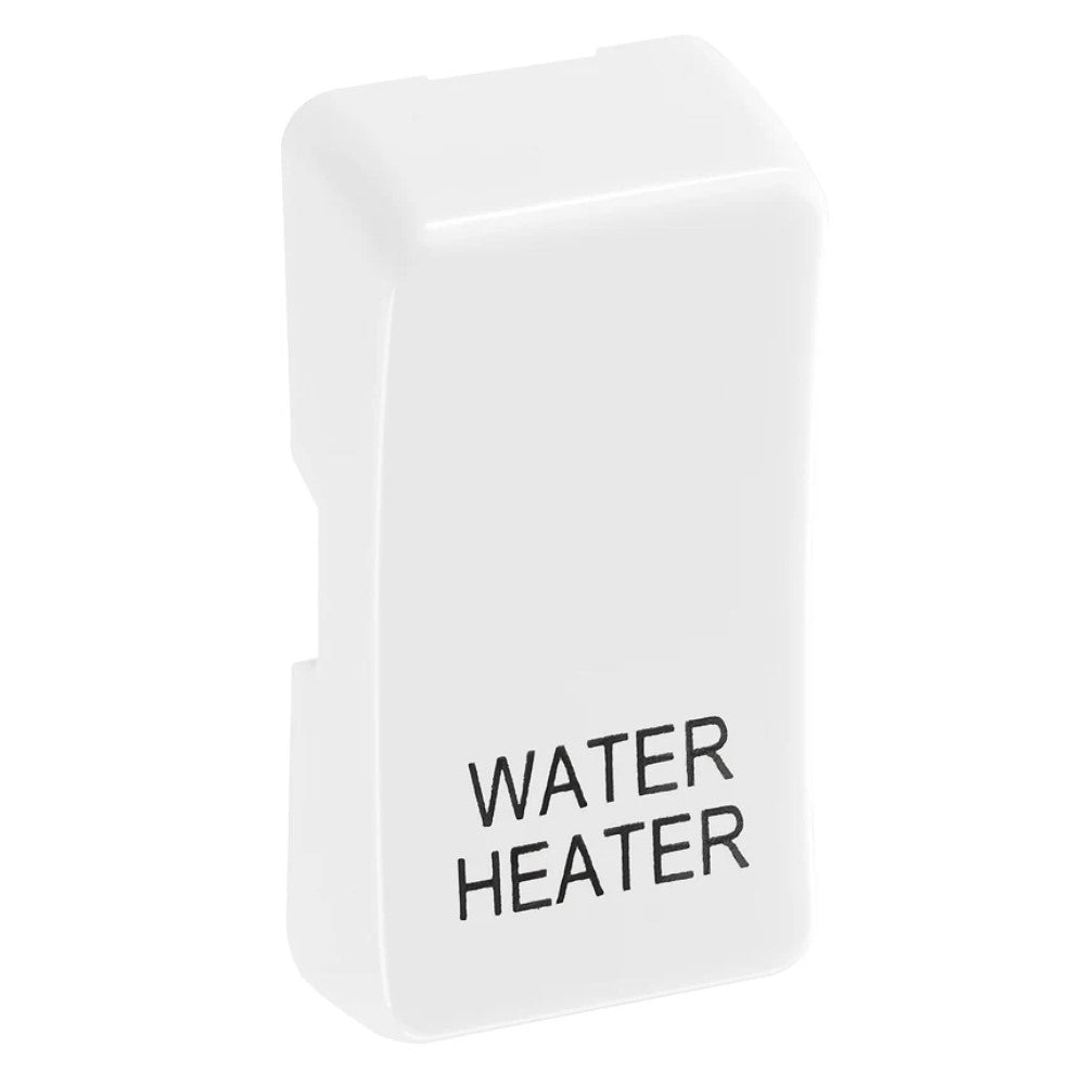 BG Evolve White Engraved Water Heater Grid Rocker Switch - RRWHPCDW - Durable Electrical Switch for Water Heaters, Boilers & HVAC Systems