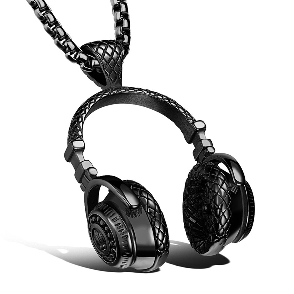 Wireless Bluetooth Headphones Necklace - 24in Hip Hop Fashion Music Pendant Jewelry for Gym, Running & Street Style