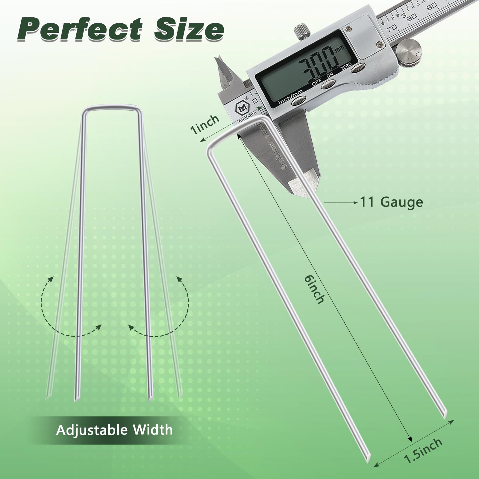 FEED GARDEN 6 Inch 100 Pack Heavy Duty Galvanized Landscape Staples - 11 Gauge Garden Stakes for Weed Barrier Fabric, Plant Covers, Tent Anchoring & Landscaping - Ideal for Yard Decoration, SOD Pins and Outdoor Fabric Securing