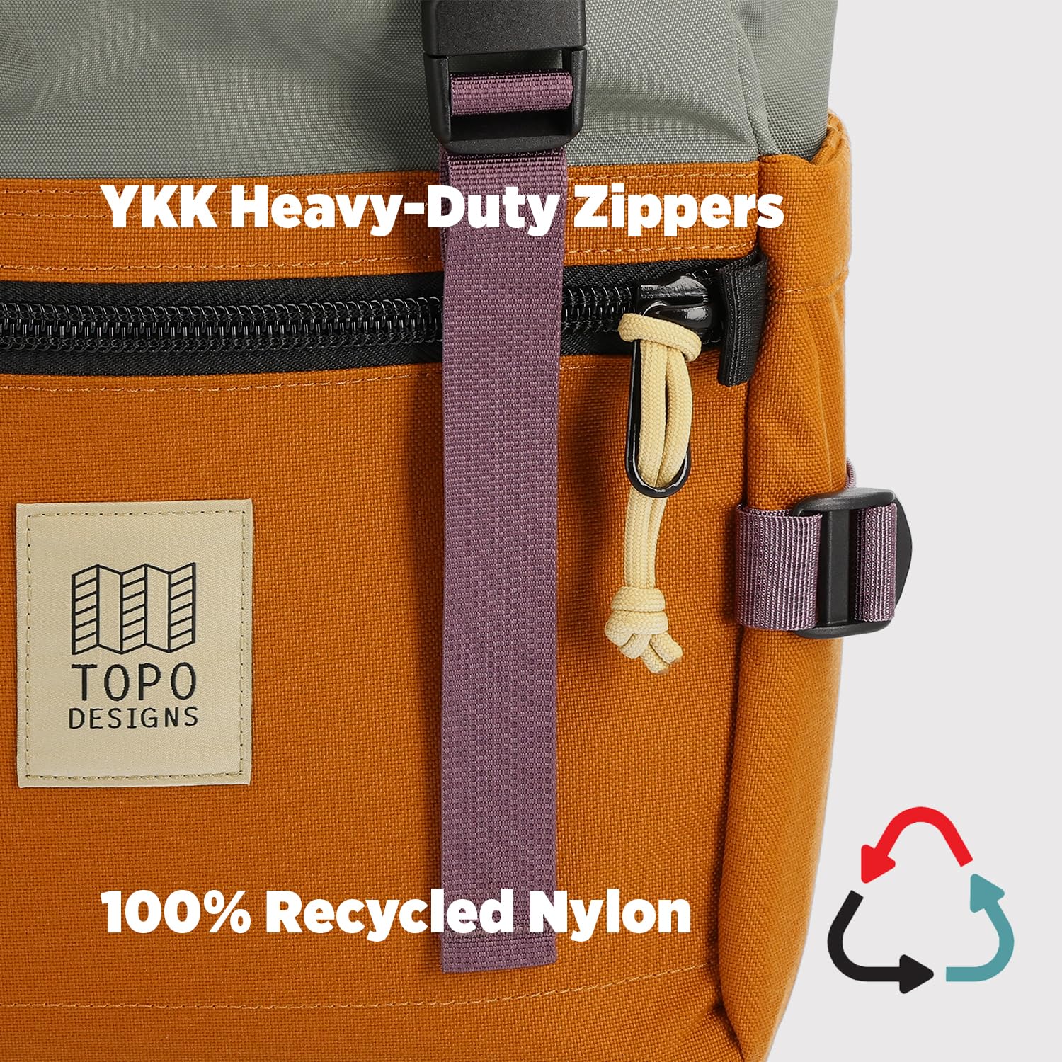Topo Designs Rover Pack Classic Backpack - Khaki/Black - Durable Everyday Carry Bag for Hiking, Travel & Commuting