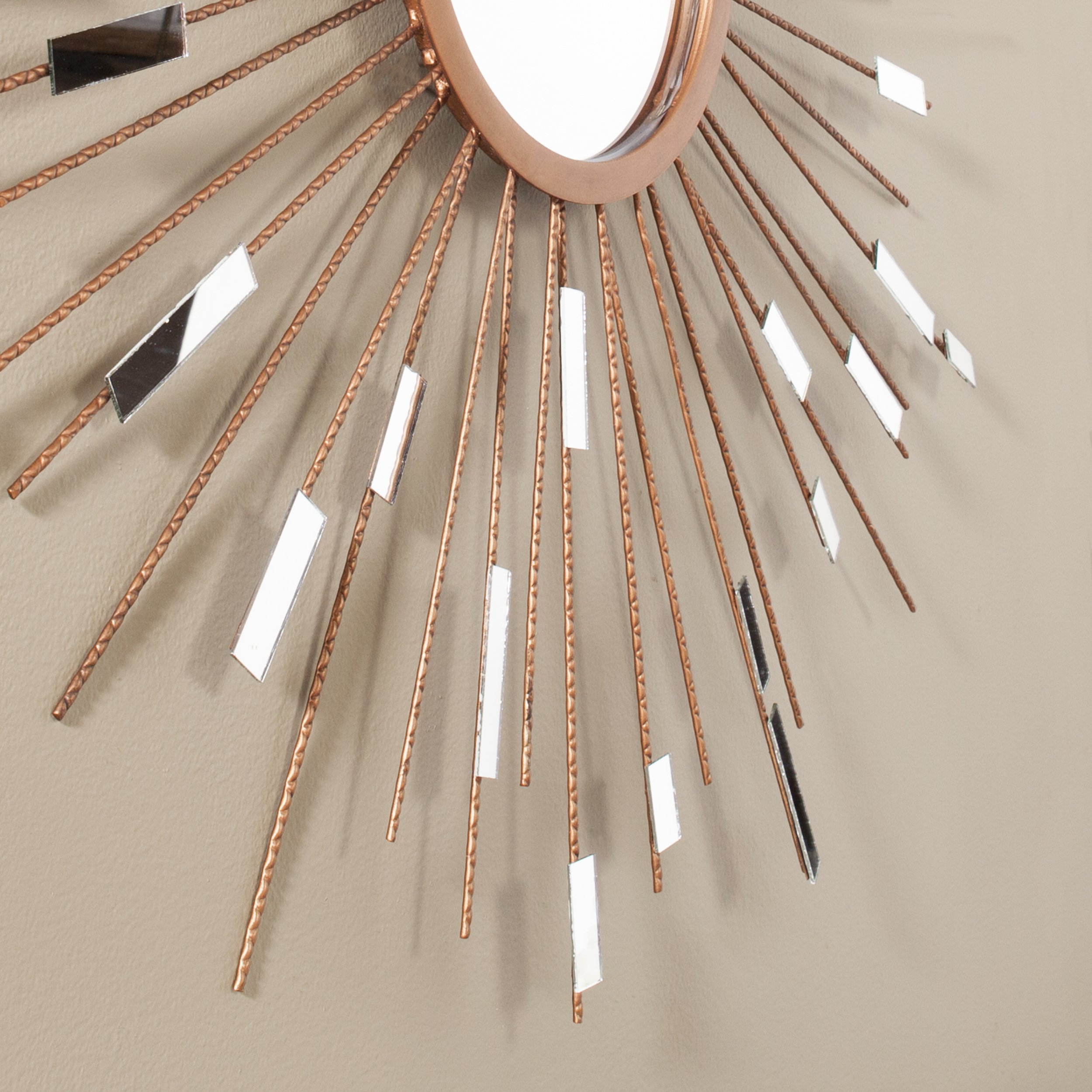 Southern Enterprises SEI Furniture Starburst Mirrored Wall Sculpture - Art Deco Sunburst Wall Decor - Modern Mirror Wall Art for Living Room, Bedroom & Entryway Décor