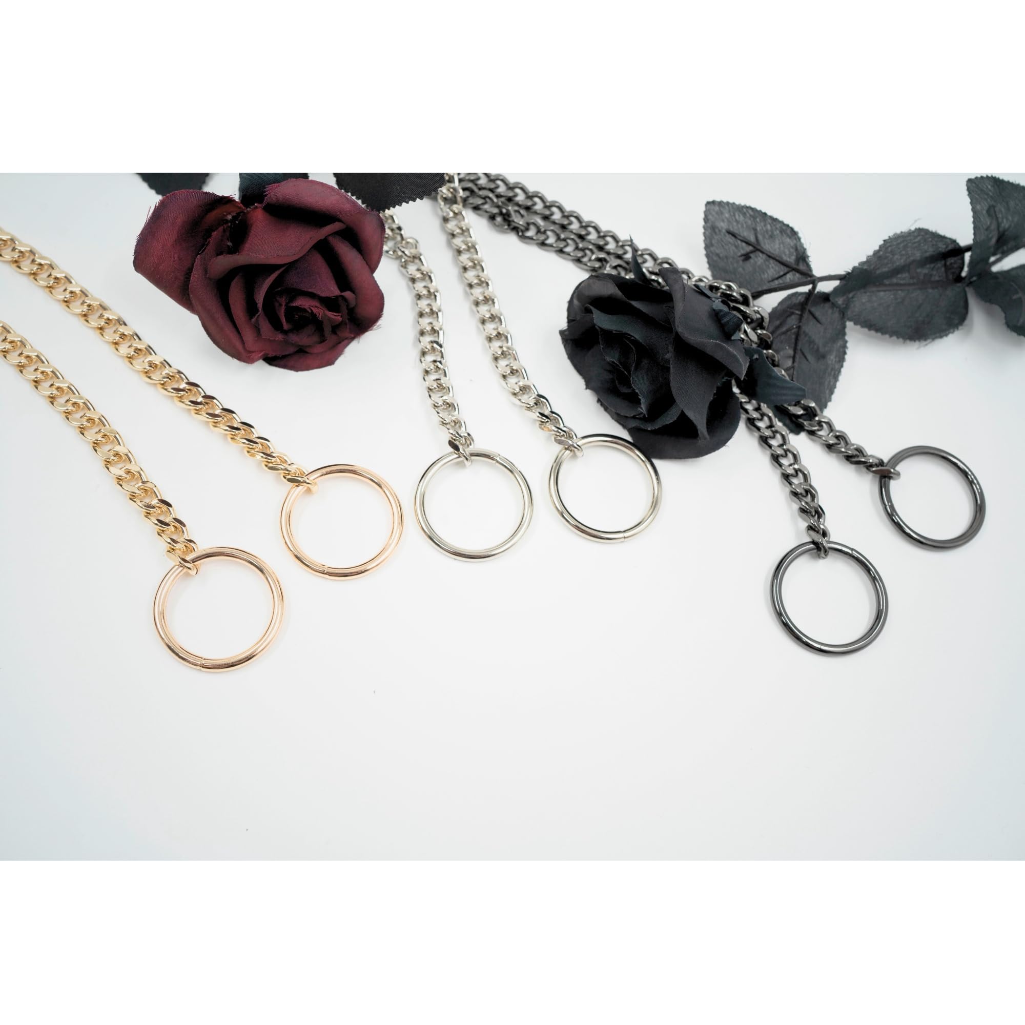 Handmade Gold O-Ring Slip Chain Necklace - Punk Cuban Link Choker for Men & Women | Perfect for Layering, Everyday Wear & Punk Fashion Accessories