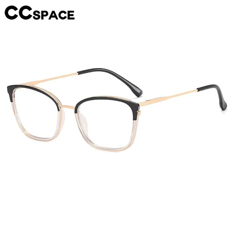 CCspace Women's Full Rim Square TR90 Titanium Eyeglasses 56863 - Lightweight & Durable Glasses for Work, Reading & Fashion