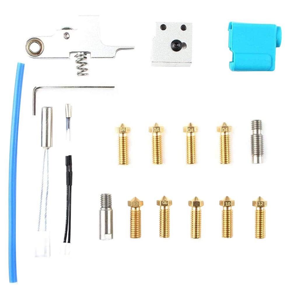 BOBOYA 3D Printer Extruder Kit - Thermistor, Nozzle, Silicone Sleeve & Heating Throat Tube - Compatible with Sidewinder & Genius 3D Printers - Perfect for DIY Repairs & Upgrades