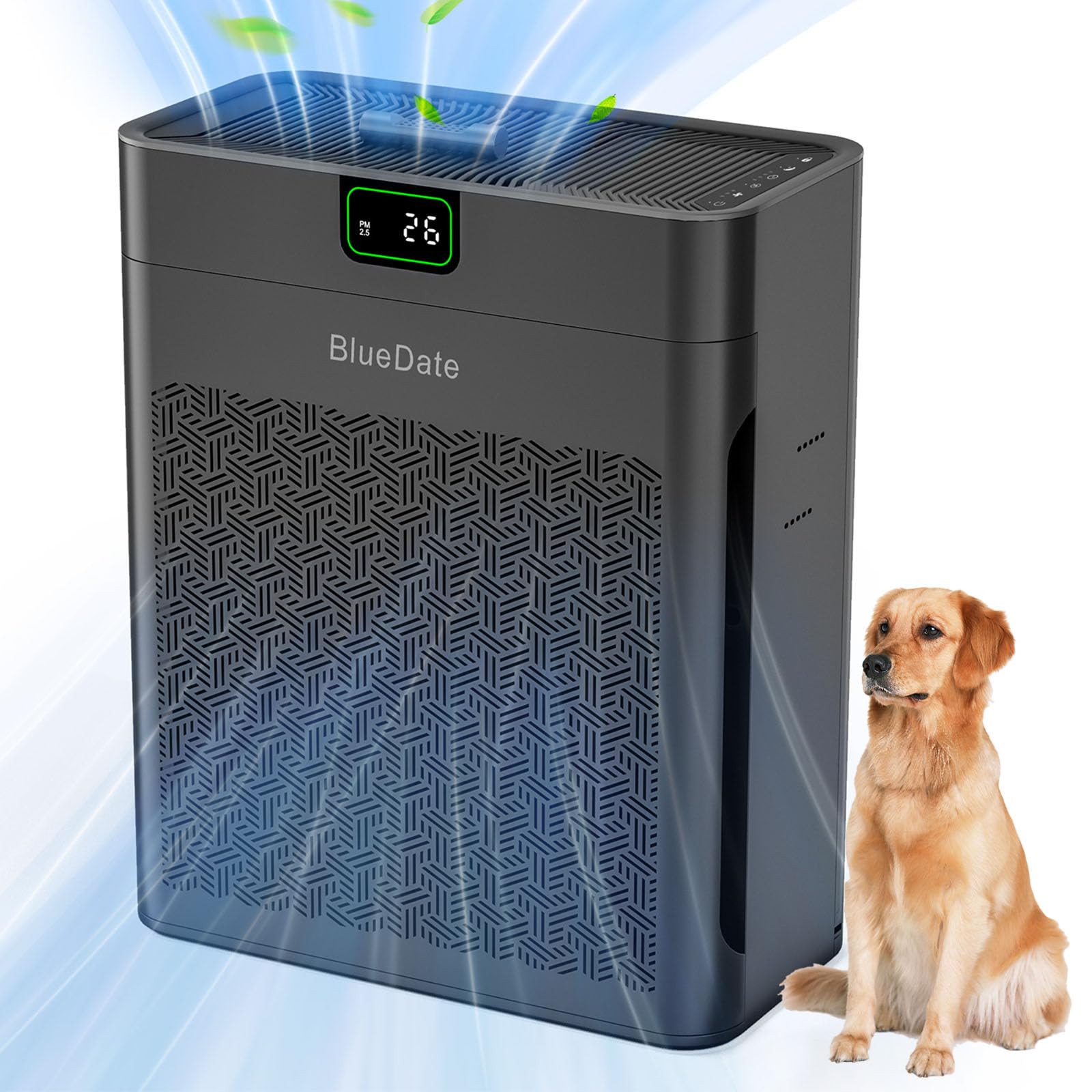 HEPA Air Purifier for Large Rooms up to 1100 Sq Ft - PM2.5 Display & Air Quality Sensor, Removes Pet Hair, Dust, Smoke & Odors, 25dB Ultra-Quiet Sleep Mode with Timer & Aromatherapy Function | Perfect for Bedrooms, Living Rooms & Offices