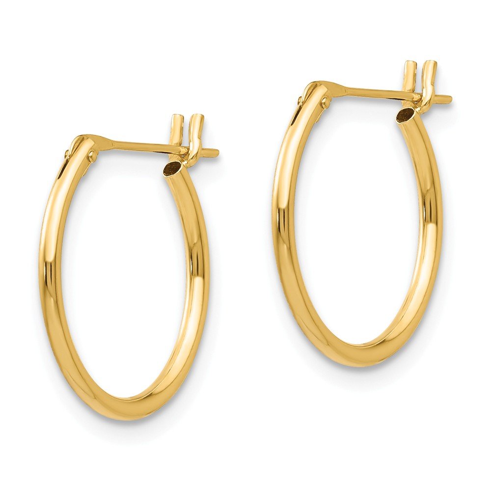 14K Yellow Gold 1.25mm Hoop Earrings for Women - 15mm x 1mm Thin Dainty Huggie Hoops - Perfect for Everyday Wear, Gifts & Special Occasions