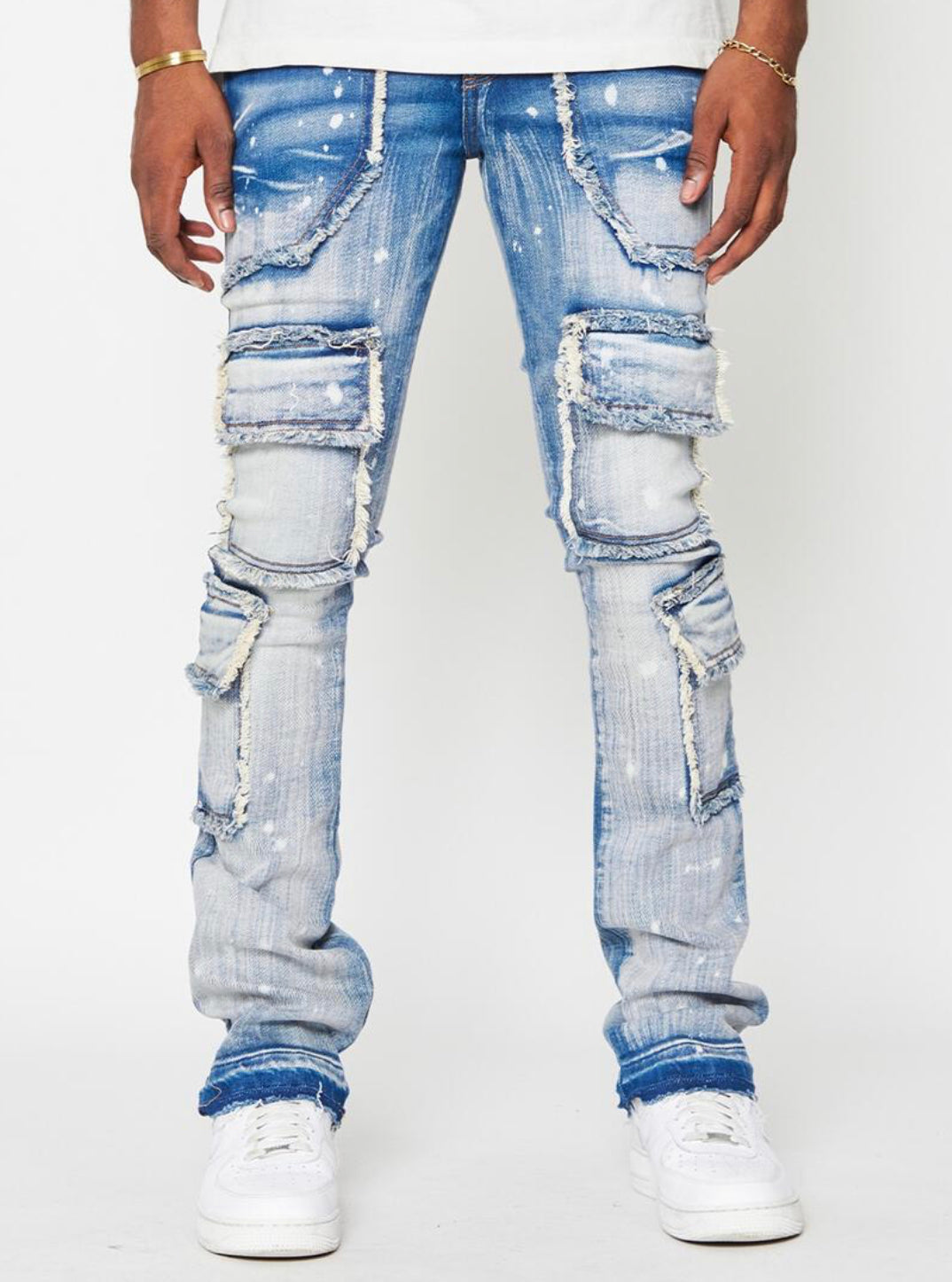 Golden Denim Patchwork Domingo Jeans - Vintage Distressed High Waisted Skinny Jeans for Women | Perfect for Casual Wear, Date Night & Street Style Fashion