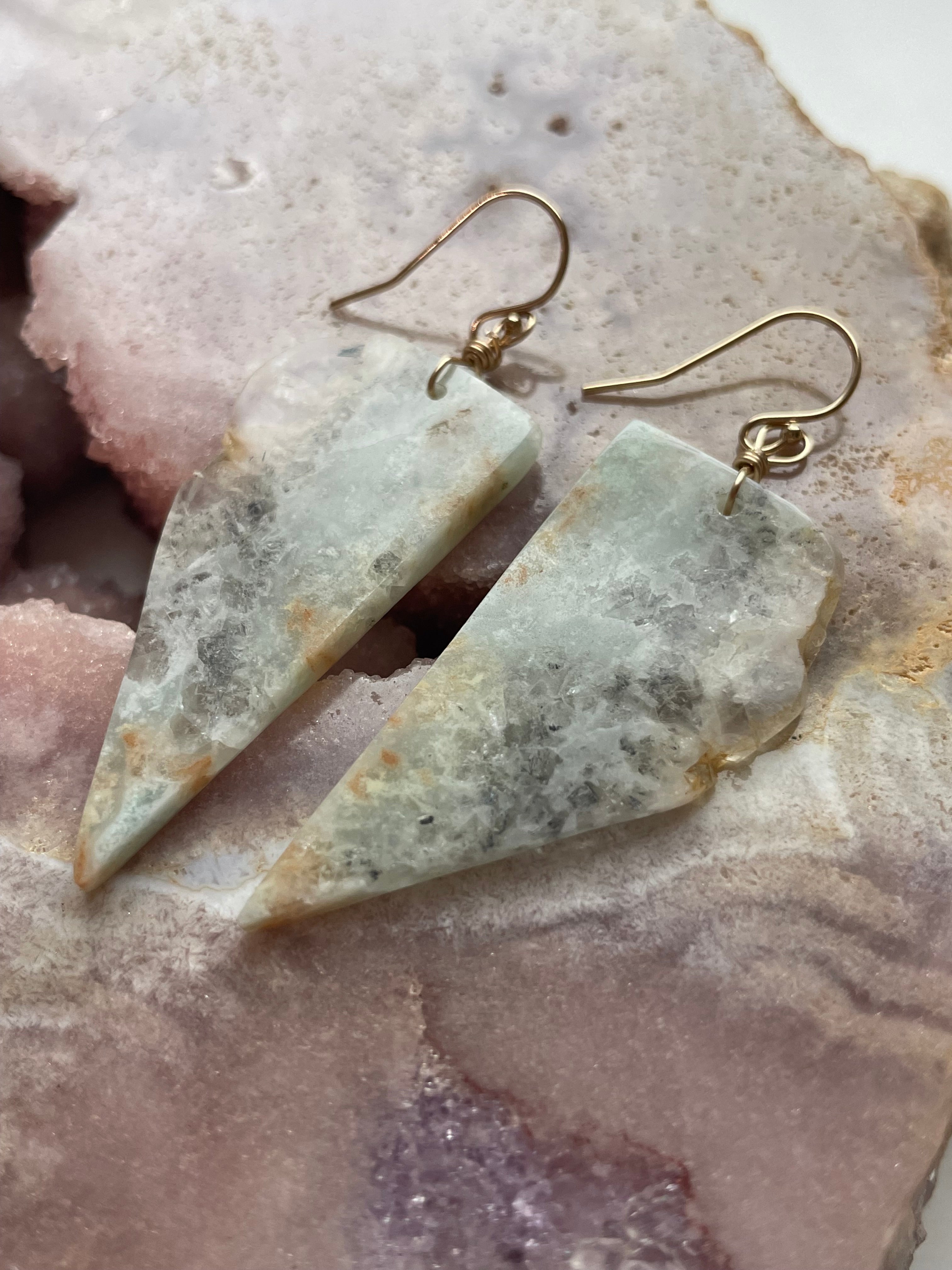 Amazonite Dangle Earrings in Gold Fill - Elegant Handmade Jewelry for Women, Perfect for Parties, Weddings & Everyday Wear