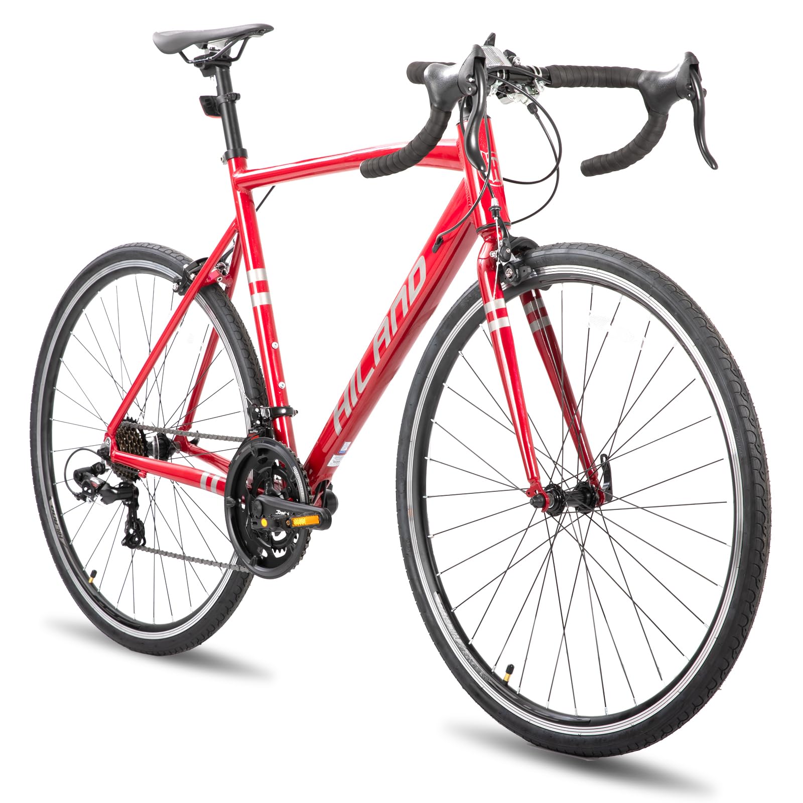 HILAND 700c Road Bike - 14-Speed Lightweight Aluminum Frame Racing Bicycle for Men & Women | Perfect for City Commuting, Fitness Training & Outdoor Cycling Adventures